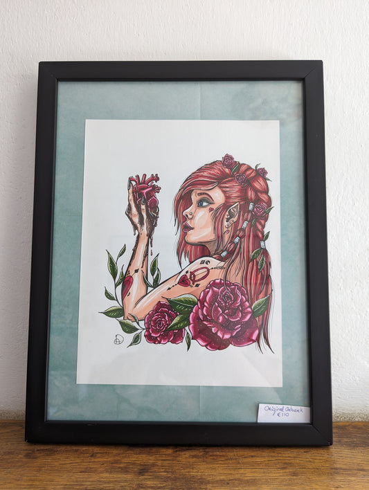 Framed Original Queen of Hearts (No Shipping)