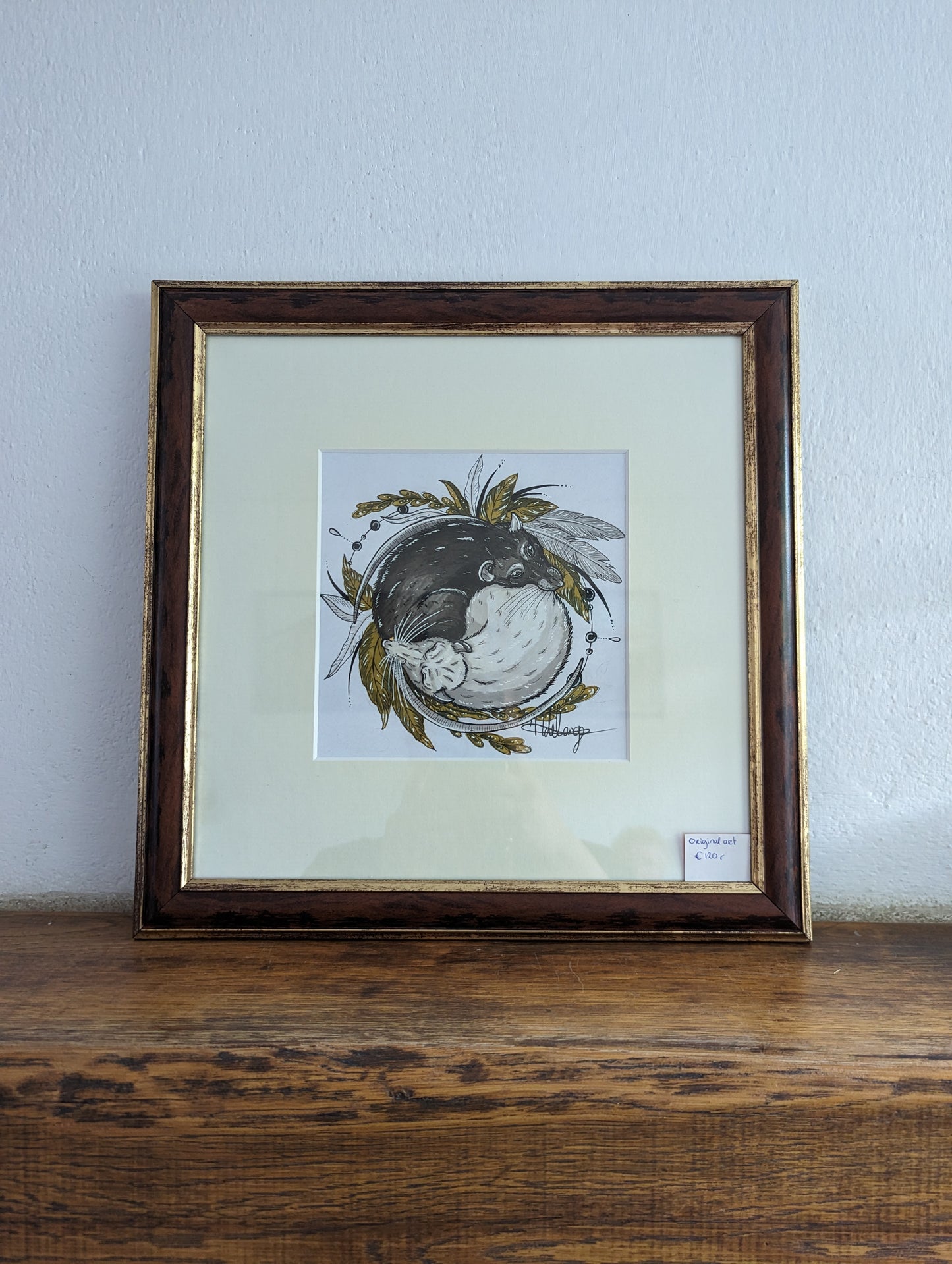 Framed Original Ying Yang Rats (No Shipping)