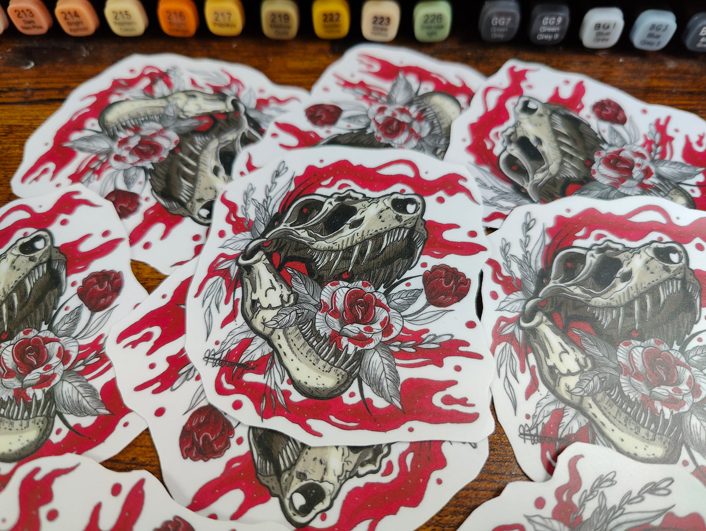 Sticker T-rex Skull