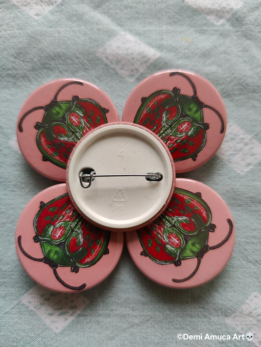 Button pin: Green bug