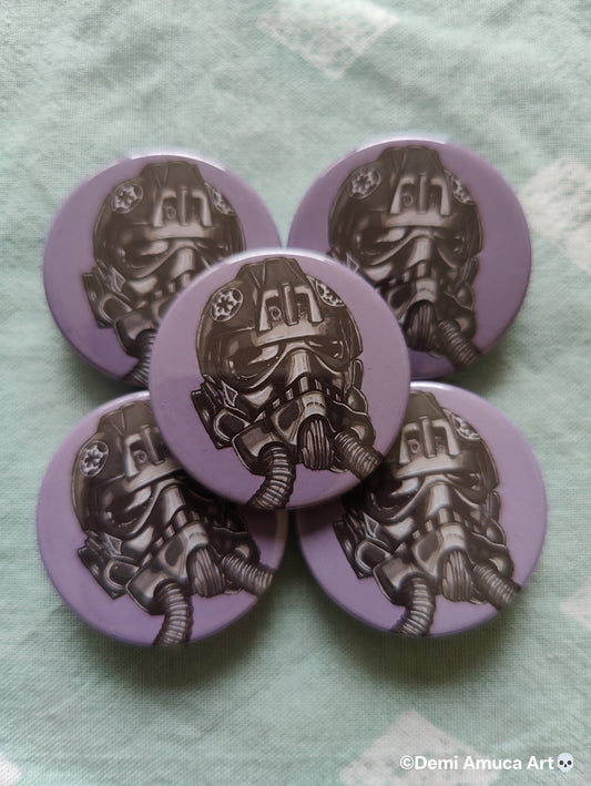 Button pin: Tie fighter pilot